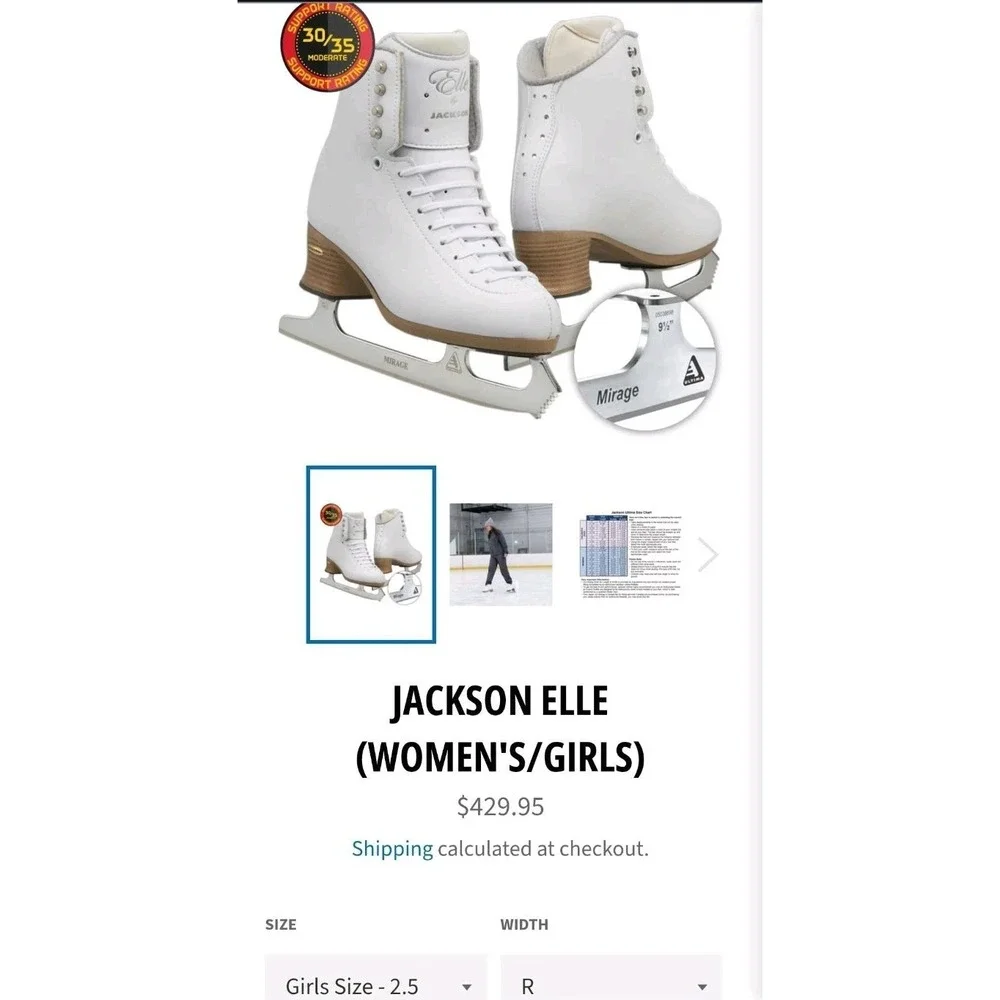Jackson Elle Figure Ice Skates Girls Size 2.5 Ultima Legacy Lite 7 Blades 8 1/4